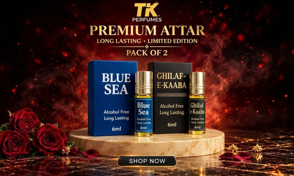 Pack Of 2 Ghilaf-e-Kaaba & Blue Oud Attar
