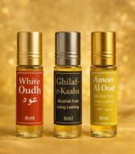 Pack of 3 White Oud, Ghilaf E Kaba & Ameer Ul Oud Attar 6ml | Free Tasbeeh
